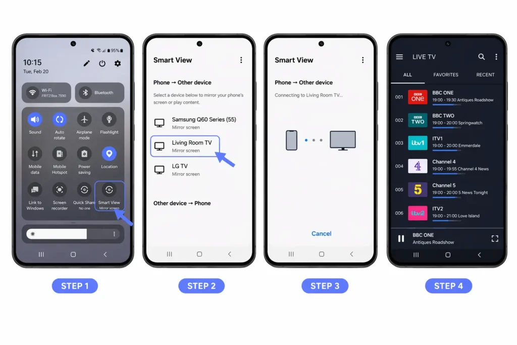 mirror iptv from your phone